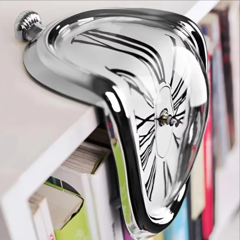 Schmelzende Uhr,Lautlos Salvador Dali Uhr,Tischuhren Modern Schmelzende Uhr Deko für dekoratives Zuhause,Büro,Regal,Schreibtisch,Tisch