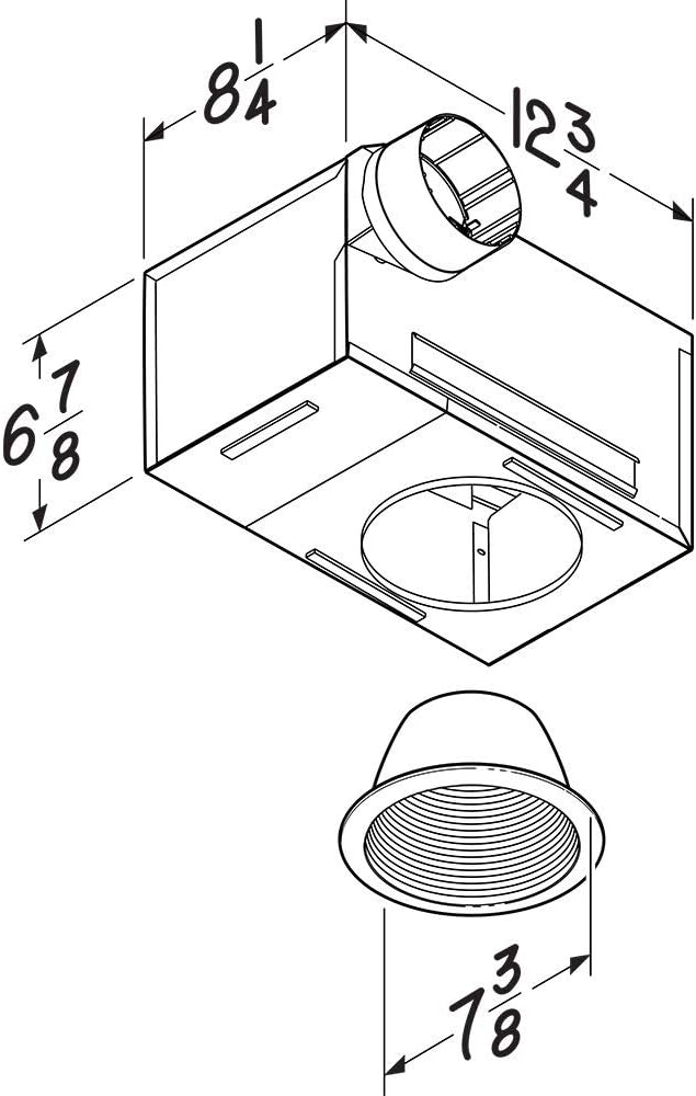 Suреr Sаlе 🛒 Broan-NuTone 744L Recessed Bathroom Ventilation Light, 50 or 80 CFM Bath Fan, White