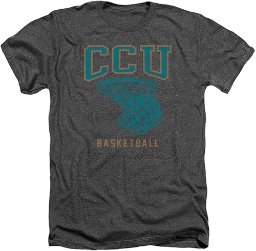 Miniatura 8 de Camiseta unisex para adultos con aro de baloncesto oficial de la Universidad de Carolina de la Costa Athletic Heather,Black,Blanco,Charcoal,Charcoal