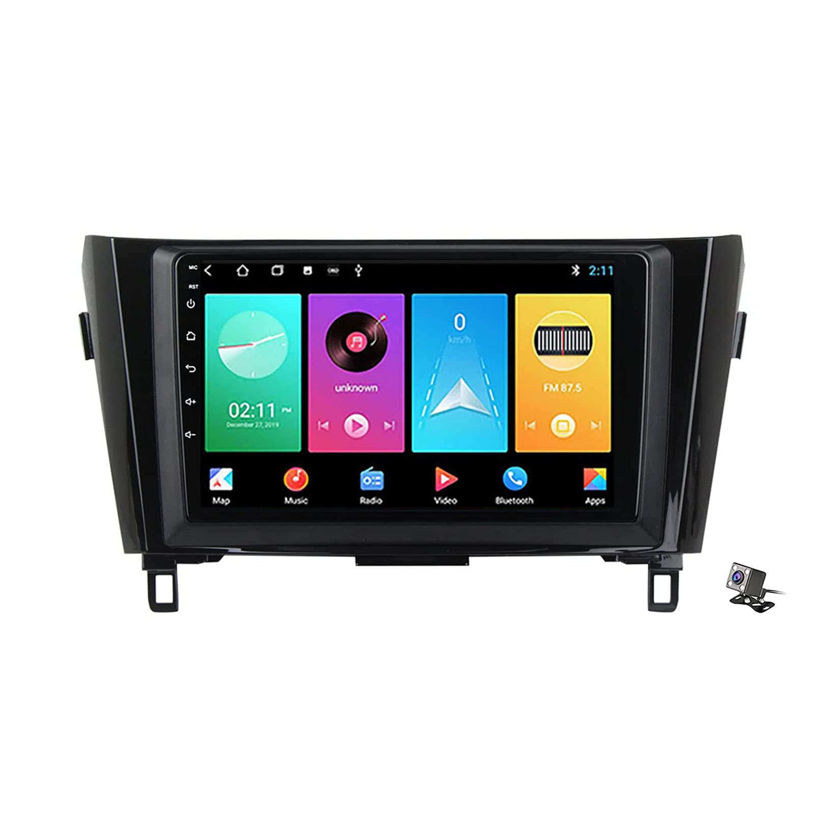 Navegador GPS Coche Android con Pantalla de 9'' y Cámara Trasera para Nissan Qashqai