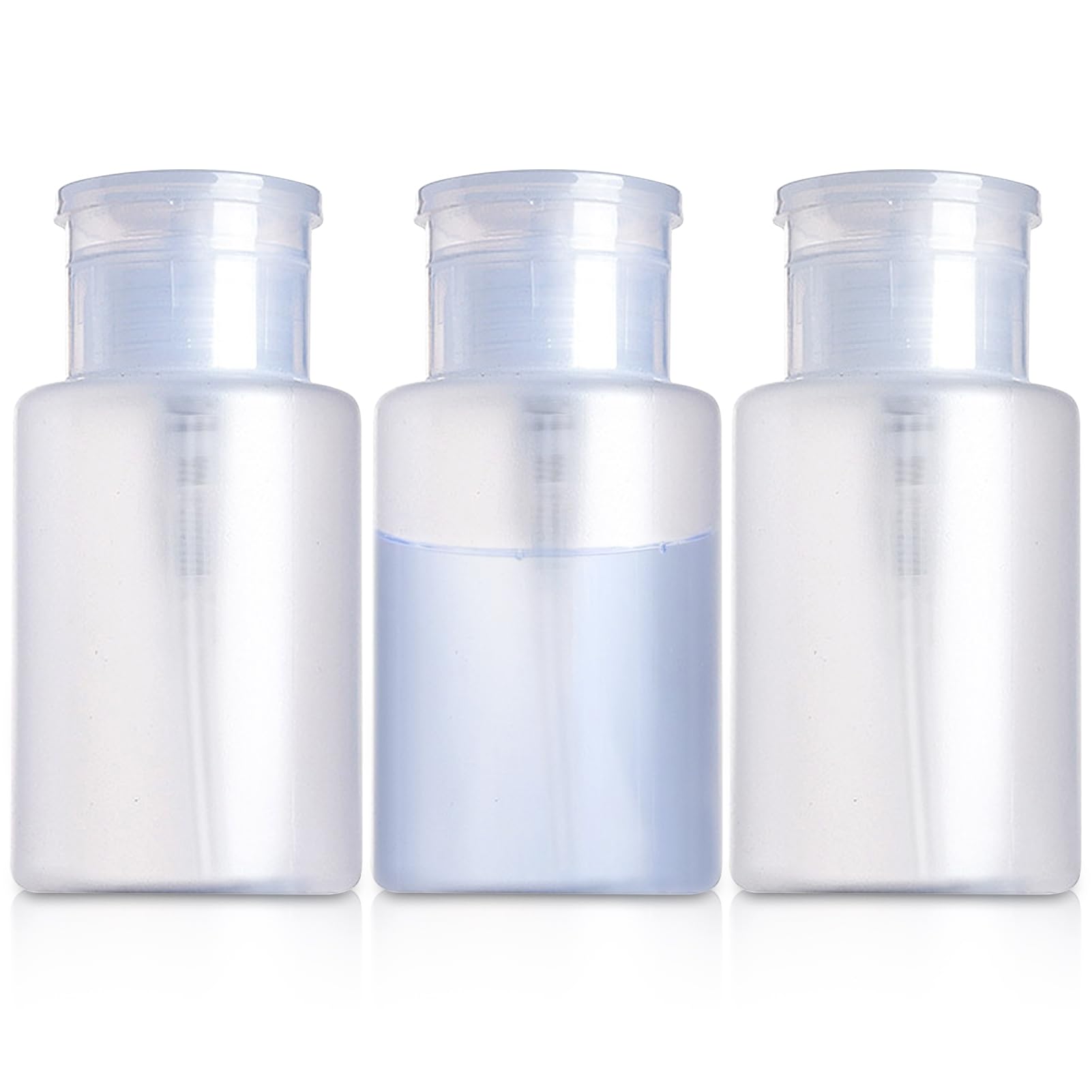 Push Down Pump Dispenser,Refillable Cosmetic Pump Dispensers,PP Material Push Down Pump Alcohol Dispenser, Empty Makeup Acetone Containers for Acetone Nail Polish Remover,Nail Care,and Alcohol (3PCS)