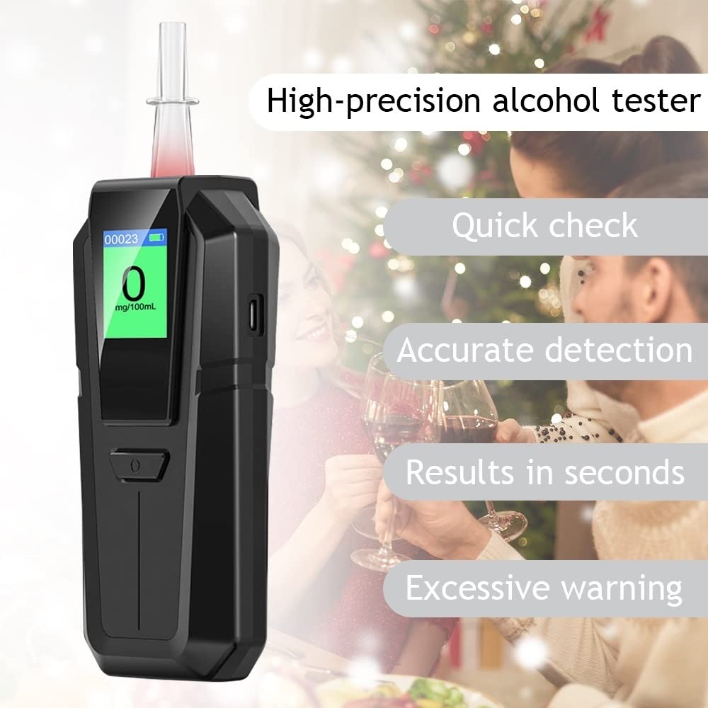 Przenośny test na obecność alkoholu, wykrywanie wyników w 10 sekund, alkomat z akumulatorem, ekran LCD dla kierowców i do użytku domowego