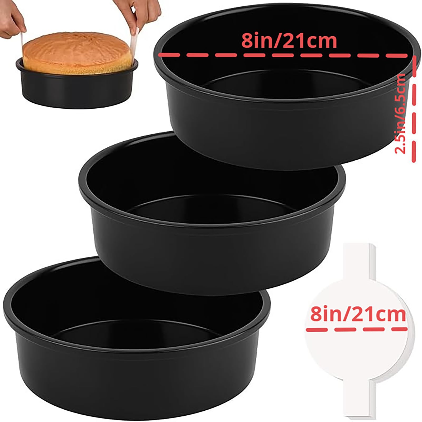 Praktische Kuchenformen, Backformen aus Edelstahl, runde Backformen, Kuchenformen, Pfannen, geeignet für Desserts, professionelle Bedarfsartikel