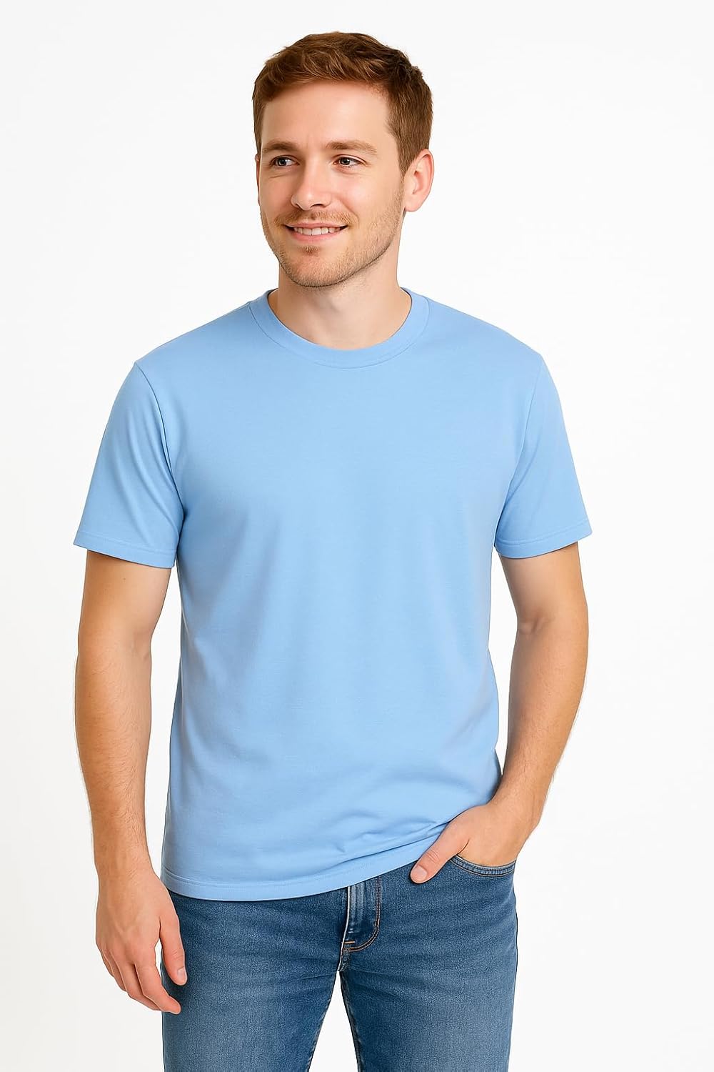Men’s T-Shirts Ringspun Cotton Crew Neck Tee Shirts|Casual Wear T Shirt | Pre Shrunk with Panel Wash - Image 2