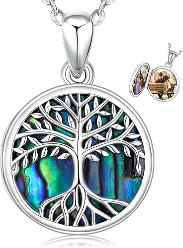 Friggem Tree of Life Necklace for Women, Sterling Silver Pendant with 18'' Chain, Jewelry Gifts for Women Girls Grandma Wife Mom (with Gift Box)