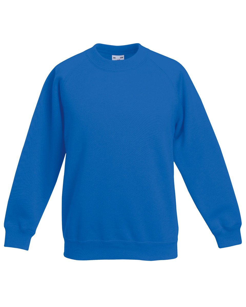 Fruit of The Loom Childrens Raglan Sleeve Sweatshirt Royal 12-13
