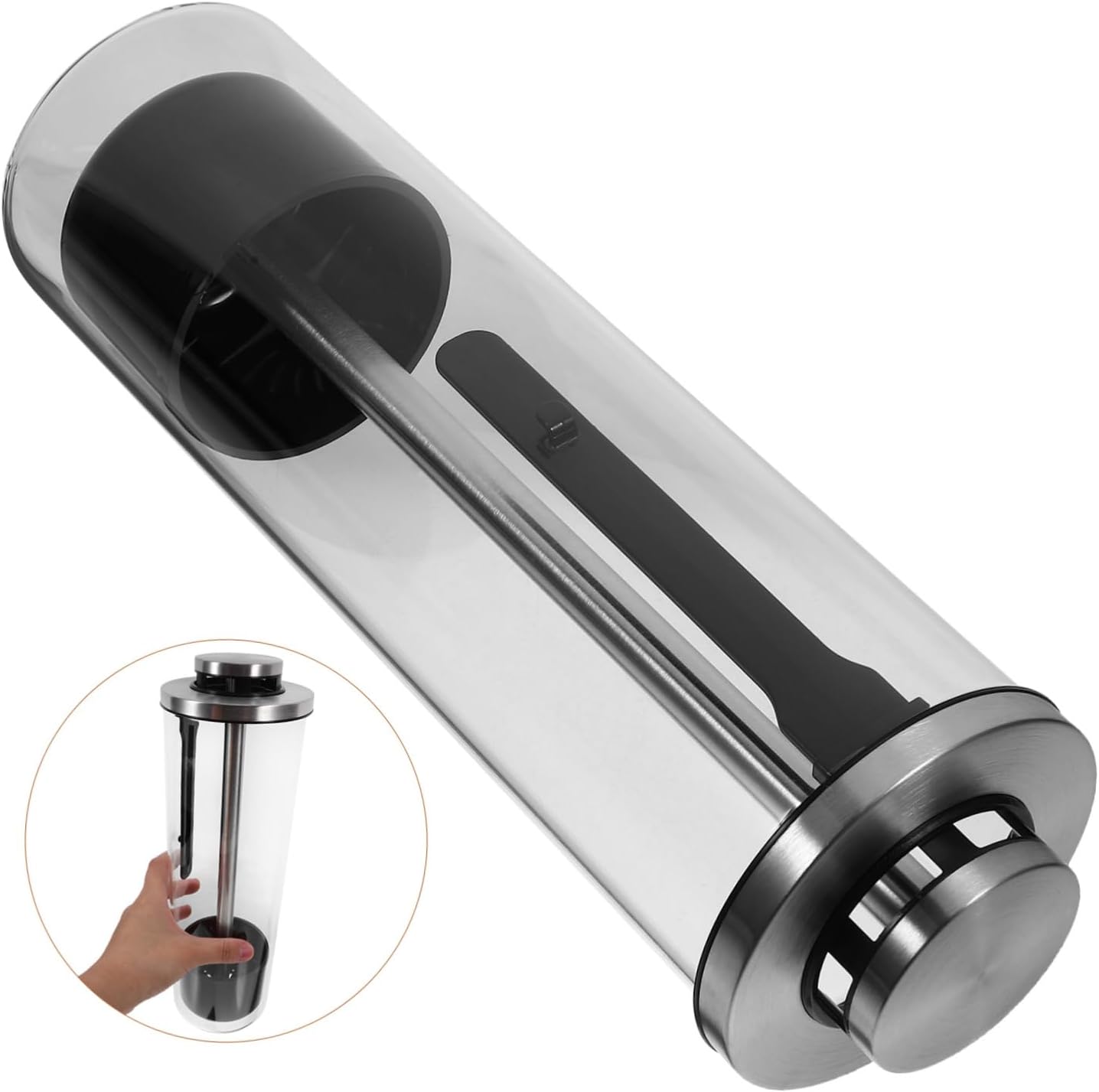 Stainless Steel Glass Multi-functional Straw Spoon Holder Kitchen Utensil Holder