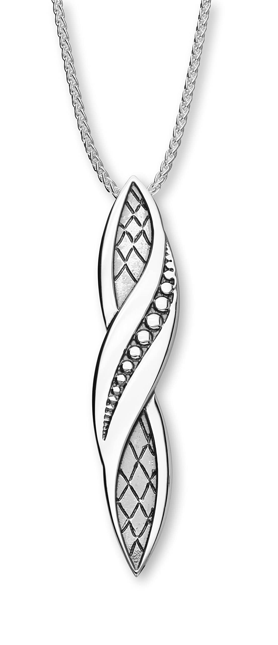ORTAK 925 Sterling Silver Handmade Pendant Necklace | Nordic Designs Inspired Ran Collection | Hand Oxidised | High Polished | Nordic Fine Jewellery | Made In Scotland