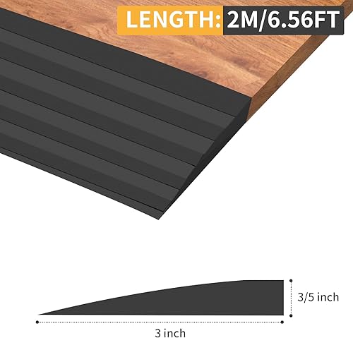 Miniatura 6 de Rampa de goma para umbral de puerta, rampa de goma autoadhesiva para umbral de puerta, elevación de 35 pulgadas para silla de ruedas, scooter,