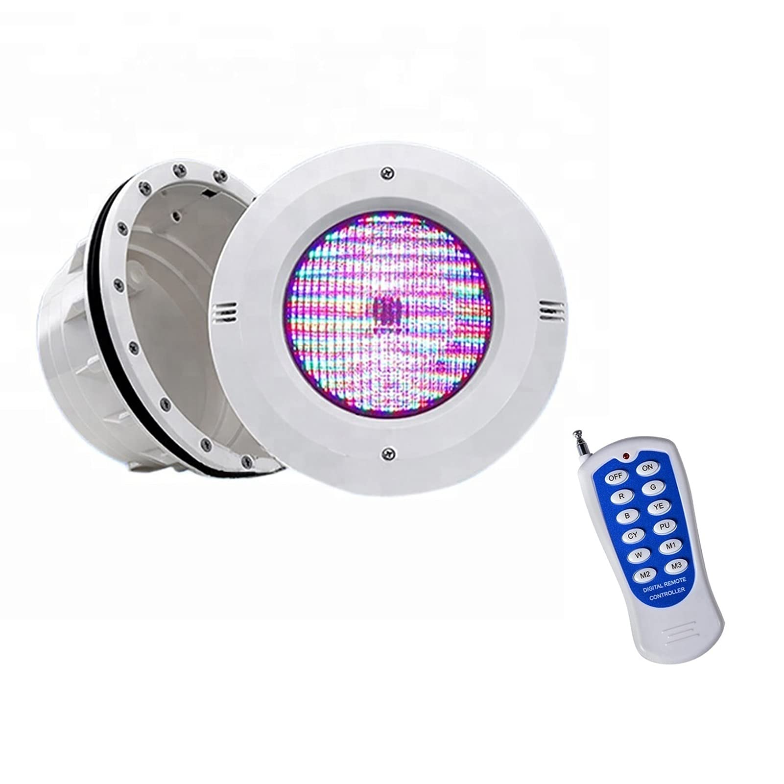 Foco Led RGB Para Piscina Empotrable con Nichos Par56 IP68 a Prueba de Agua 12V AC - Proyector Subacuático con Control Remoto Para Fiesta ( Color : R