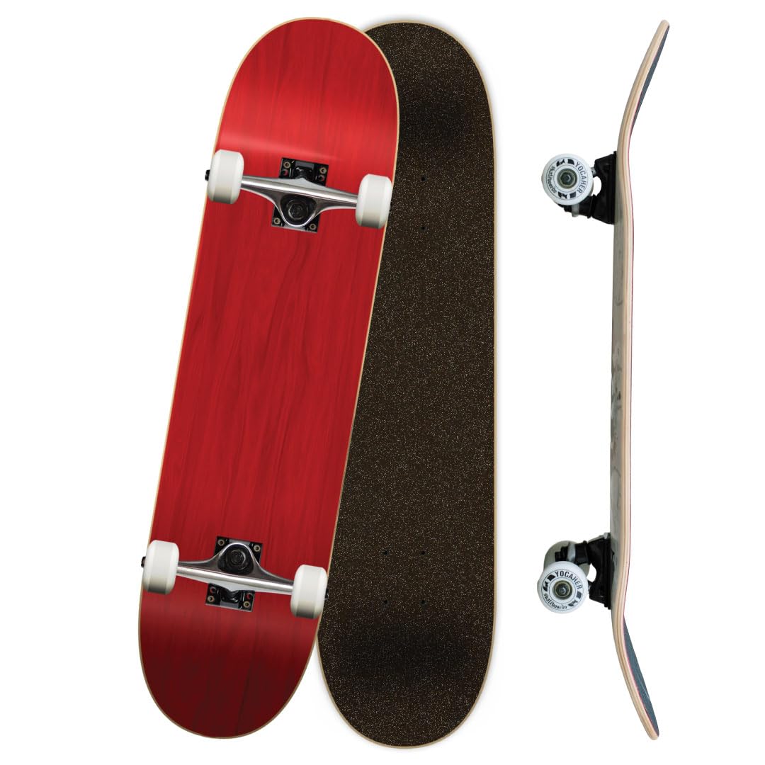 Yocaher Pro Skateboards Blank, Checker, Camo Professional Complete Skateboard 7.75" w/ 7Ply Maple Deck, Aluminum Alloy Truck, ABEC-9 Bearing, 54mm Skateboard Wheels, Concave Cruiser Trick Skateboard