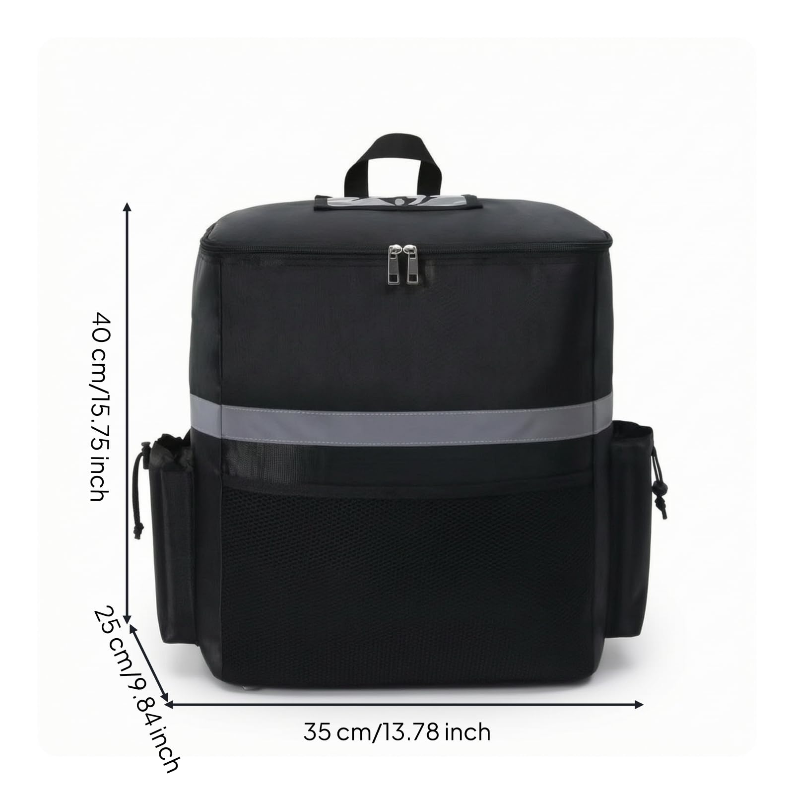 Mochila de Reparto Térmica Bolsa Isotérmica Mochila de Comida Mochila de Entrega con Interior Térmico y Estructura Antidesplazamiento Oxford con Banda
