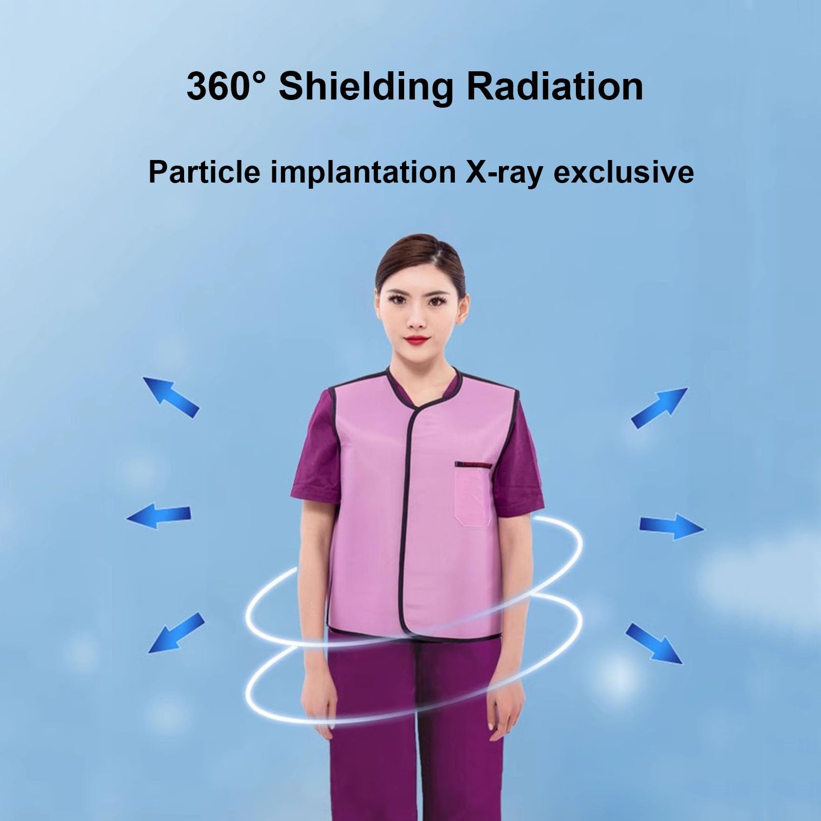 Bleischürze für Röntgenstrahlen, weiche Bleischürze in Rosa, antistatisch, für die Stelle der nuklearen Strahlung des Radiologen (0,5 mmPb, XL / 23,62 x 25,59 Zoll)