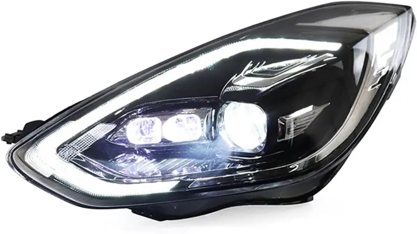 Front Lamps Compatible with Ford Escort 2019 Upgrade Refit Headlights Automobile Accessories LED DRL Streamer Turn Signal Lights