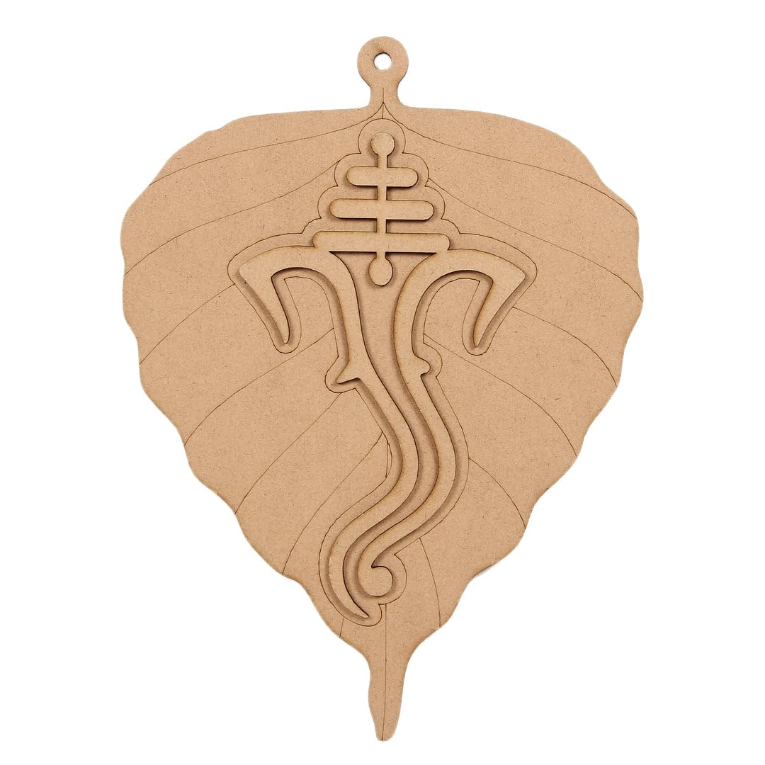 Itsy Bitsy MDF Pre Marked Ganesha on Leaf with Hanging Hole | 6 x 8 Inch Approx | DIY Craft & Home Decor Base | 2pcs-image-38