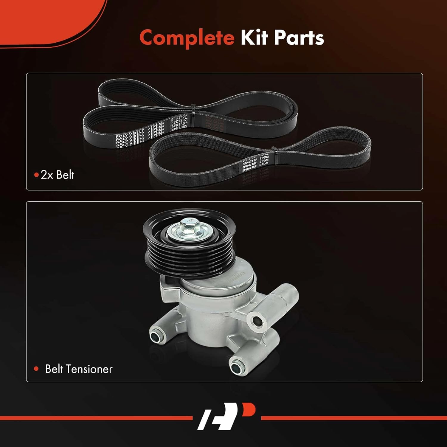 A-Premium Engine Serpentine Belt Drive Kit Compatible with Mazda 3 2004-2009, 3 Sport 2009 - DOHC 2.0L