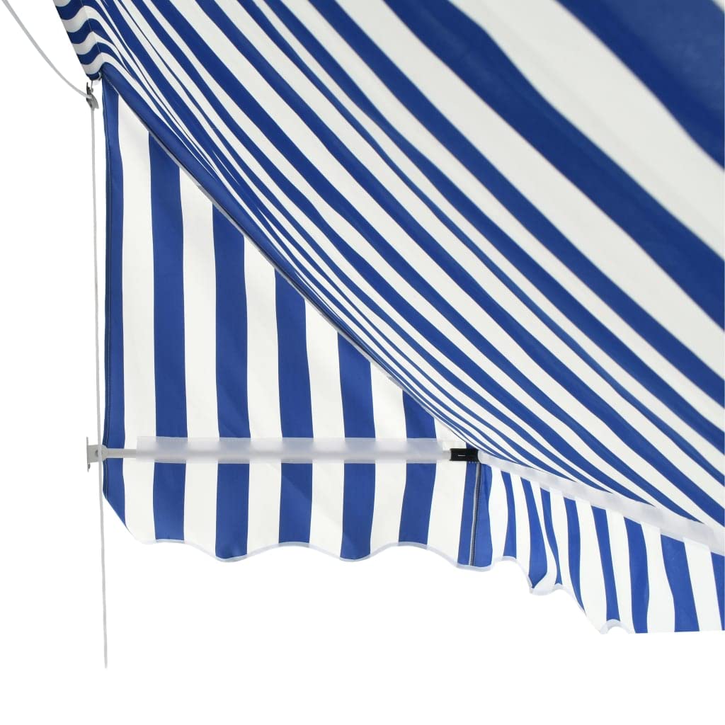 Wohnmöbel Bistro-Markise 300x120 cm Größe Blau und Weiß