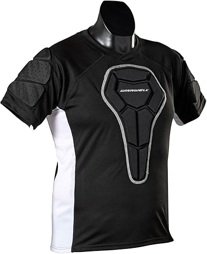 Winnwell Camisa de compresión acolchada para hombre, camiseta deportiva para fútbol, hockey, béisbol y paintball