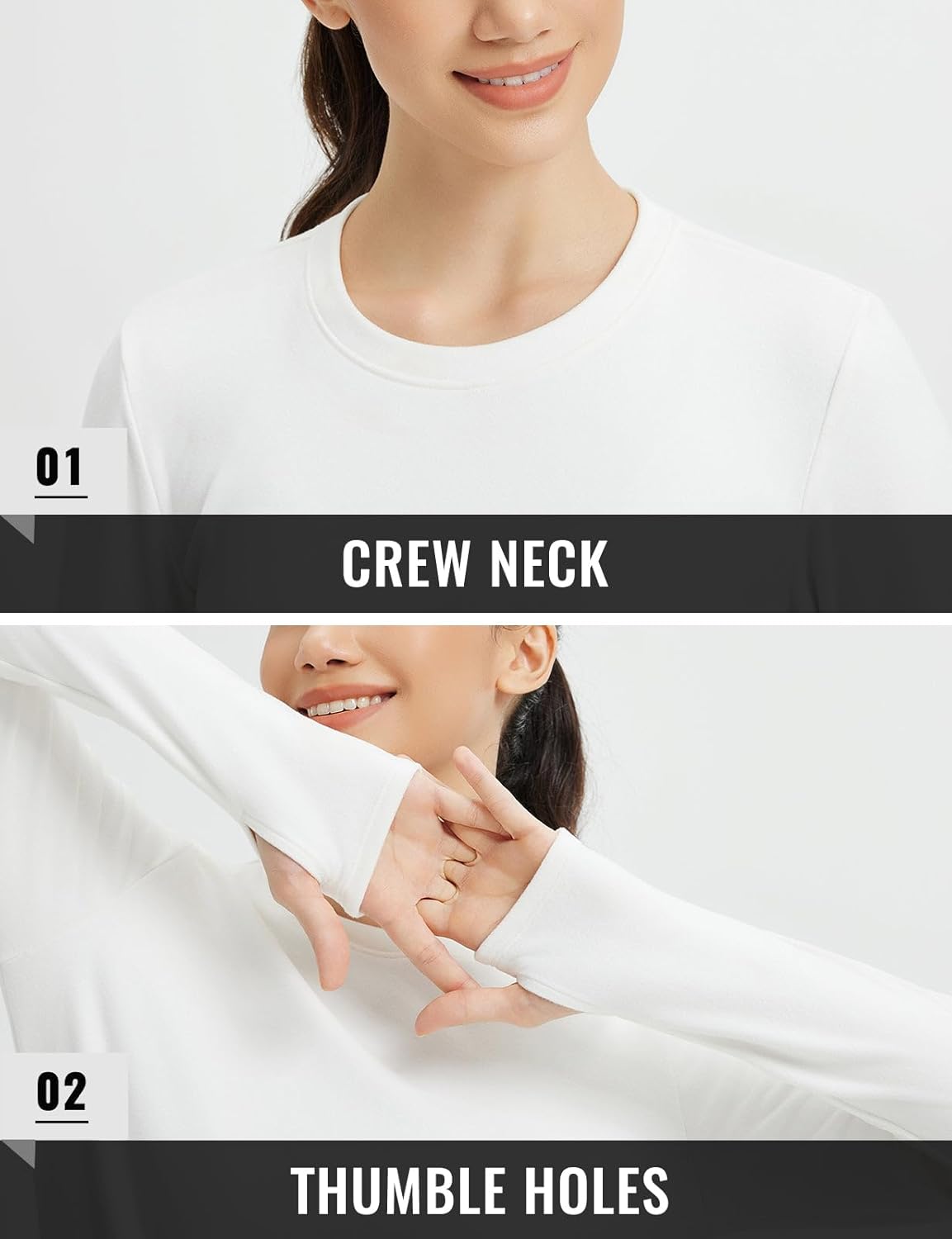 baleaf Womens Thermal Long Sleeve Shirts Fleece Lined Tops Winter Cold Weather Running Gear Base Layer - Image 6