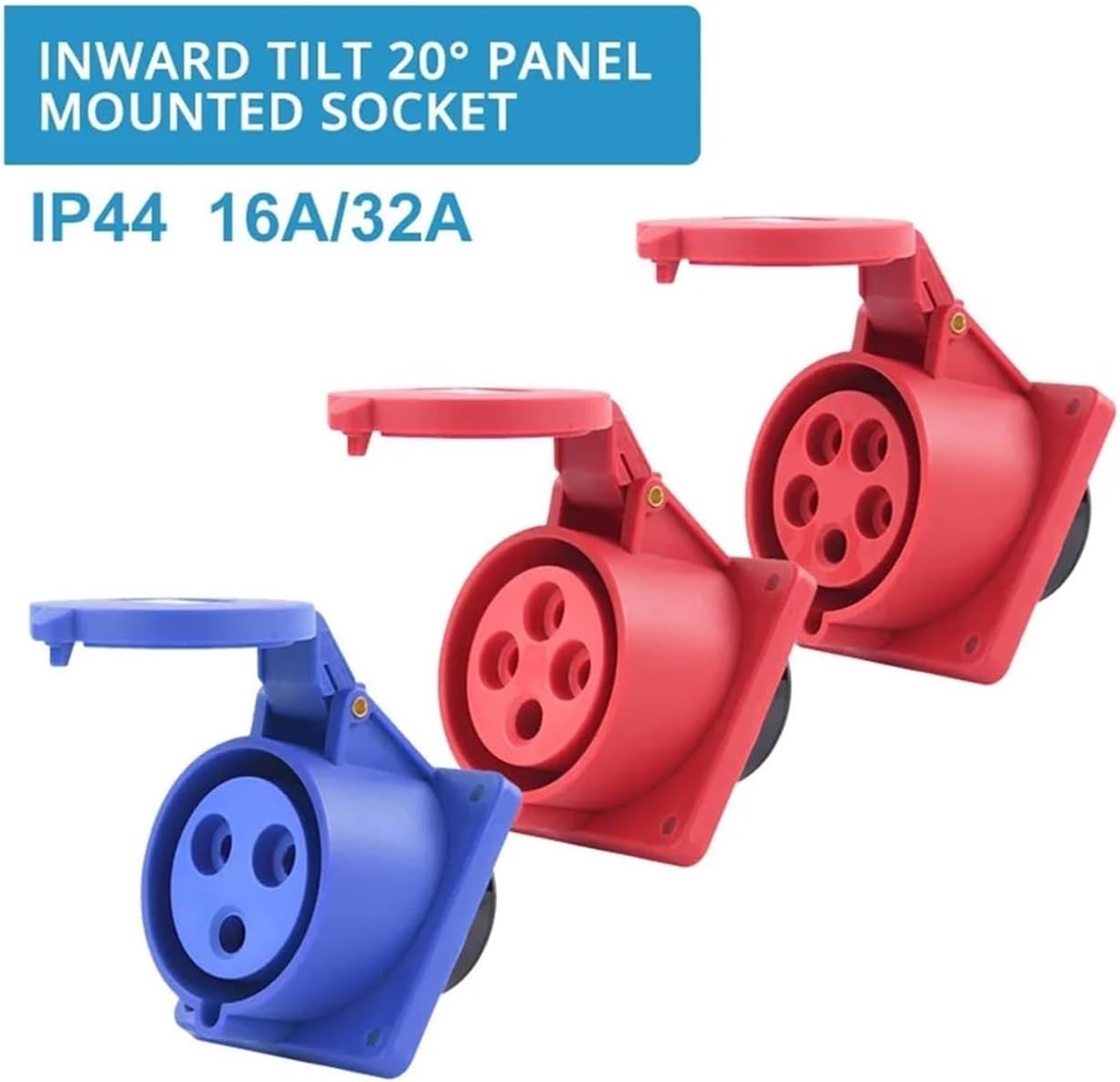 1pcs Waterproof Industrial Plug IP44 3 Pole 4 Pole 5 Pin dustproof Socket IP67 Male and Female 16a 32a 63a 125a Industrial Socket(Ip67 63a,5 P-Inward TILT Socket)