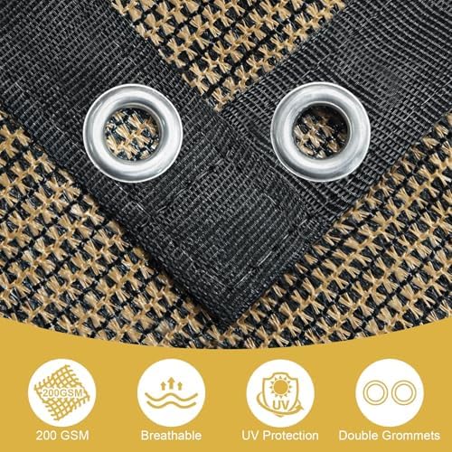 Shade&Beyond 90% Sun Shade Cloth with Grommets, 8X8 FT Pergola Shade Cover Canopy, Mesh Tarp Sun Screens for Patio, Outdoor, Garden, Backyard, Mocha - 4