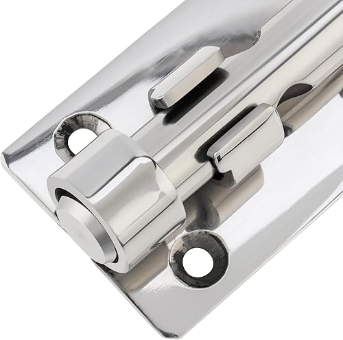 Miniatura 8 de Pestillo de puerta de perno deslizante, cerrojo de acero inoxidable 304 de 6.3 pulgadas con orificio de candado de 0.394 pulgadas, cerrojo de 0.55