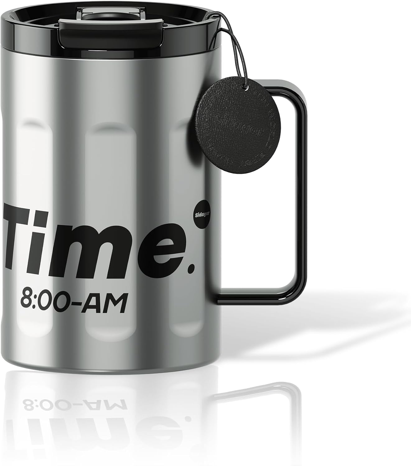 18 oz Stainless Steel Insulated Coffee Mug with Handle and Lid, Double Wall Vacuum Travel Mug, Tumbler Cup with Sliding Lid, Resuable Insulated Coffee Tumbler, Silver