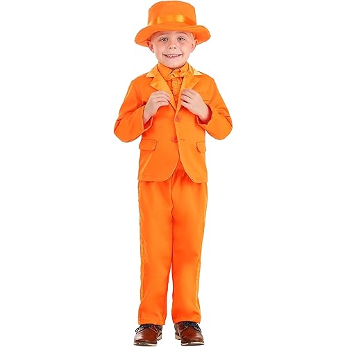 Toddler Orange Tuxedo Outfit for Boys, Classy Halloween Suit Costume