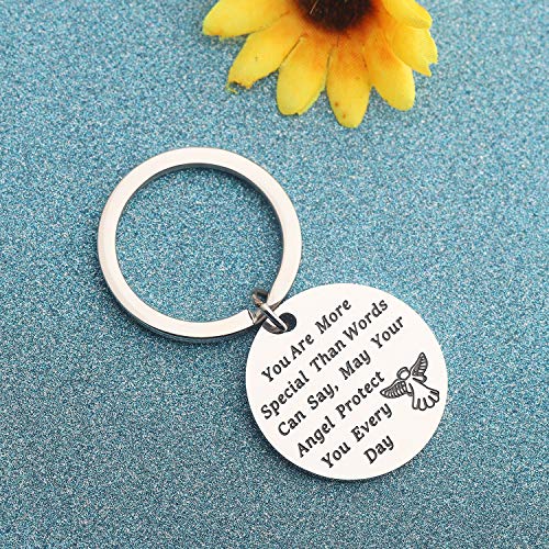 Lqri Guardian Angel Protect Keychain You Are More Special Than Words Can Say May Your Guardian Angel Protect You Every Day Keychain New Driver Gift(Sliver) #TOP2