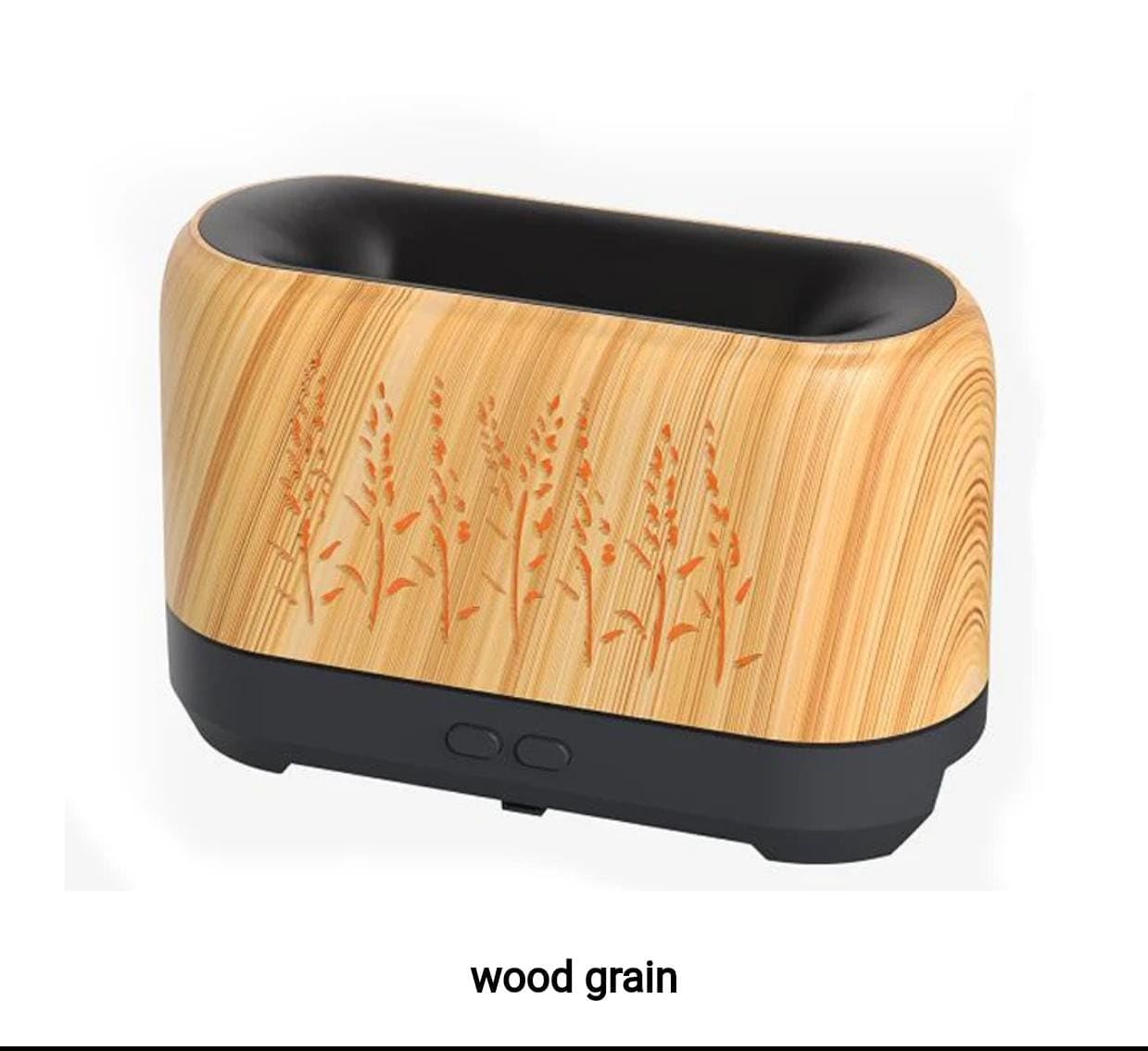 Essential Oil Diffuser, Desktop Flame Humidifier, Low Noise 200ml USB Charging Wood Grain Aromatherapy Premium Humidifier Realistic Flame Effect, Night Light, Yoga, and Gym 1