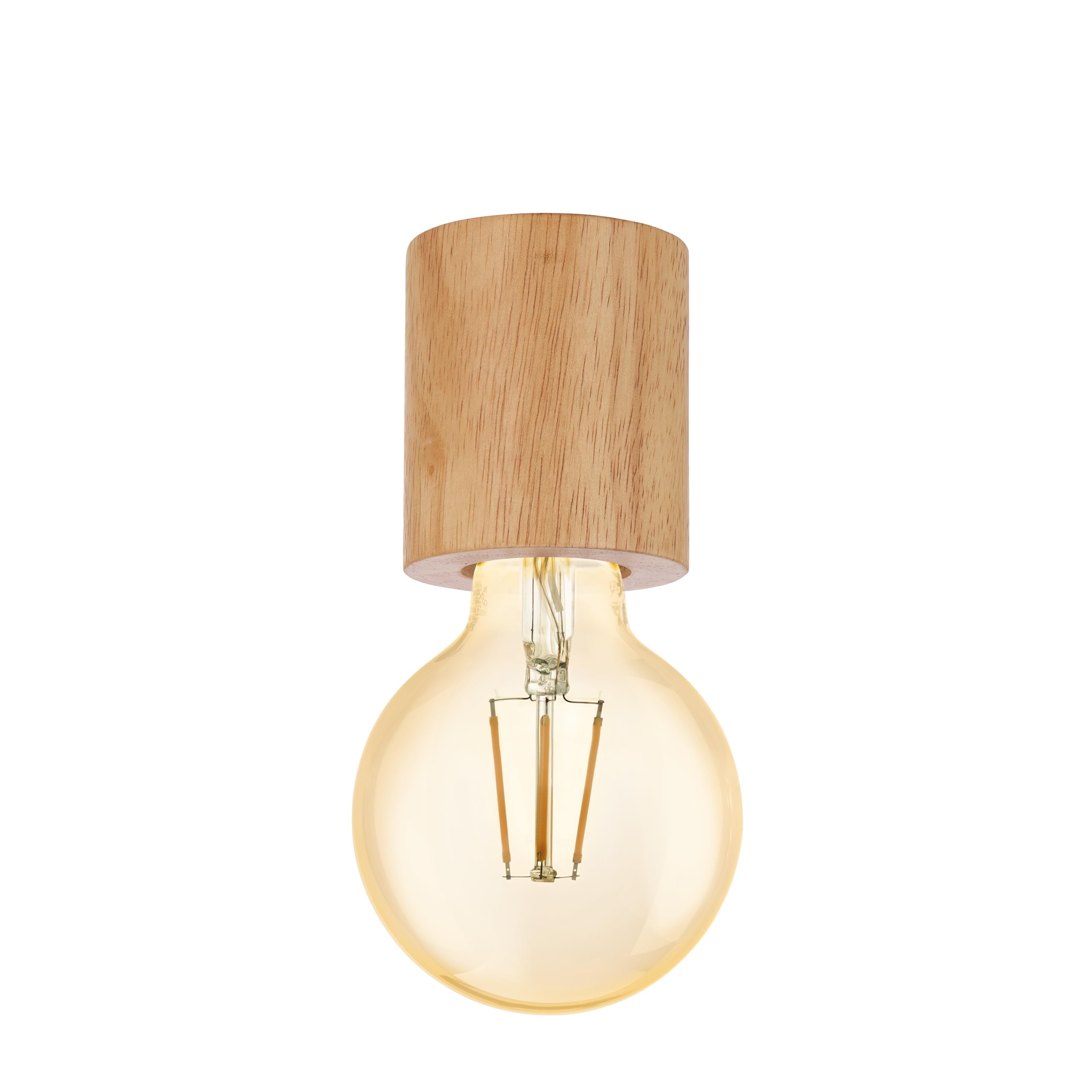Eglo Turialdo Ceiling Light Fitting, Flush-Mount Vintage Ceiling lamp, Ceiling Lighting Made of Natural Wood, E27 Socket, FSC Certified