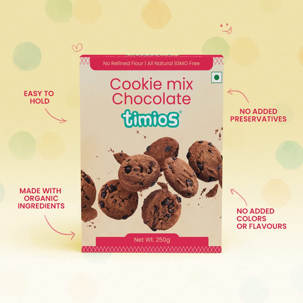 Timios Multigrain Eggless Instant Chocolate Cookie Mix|No Maida|Sweetened with Jaggeery|Righ In Protein,Iron & Calcium|250g - Image 5 thumbnail