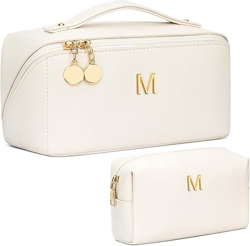 Miniatura 42 de Regalos para el día de San Valentín para mujeres, adolescentes y niñas, juego de bolsas organizadoras de maquillaje con inicial, bolsa de cosméticos