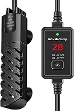 Aquarium Heater, For Tropical Fish, Small Heater, Automatic Temperature Adjustment, 59°F - 84°F (15°C - 34°C), Digital Temperature Display, Temperature Settings, Underwater Heater, Beta, Goldfish
