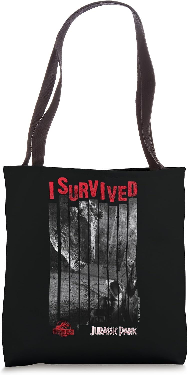 Jurassic Park T-Rex I Survived Tote Bag
