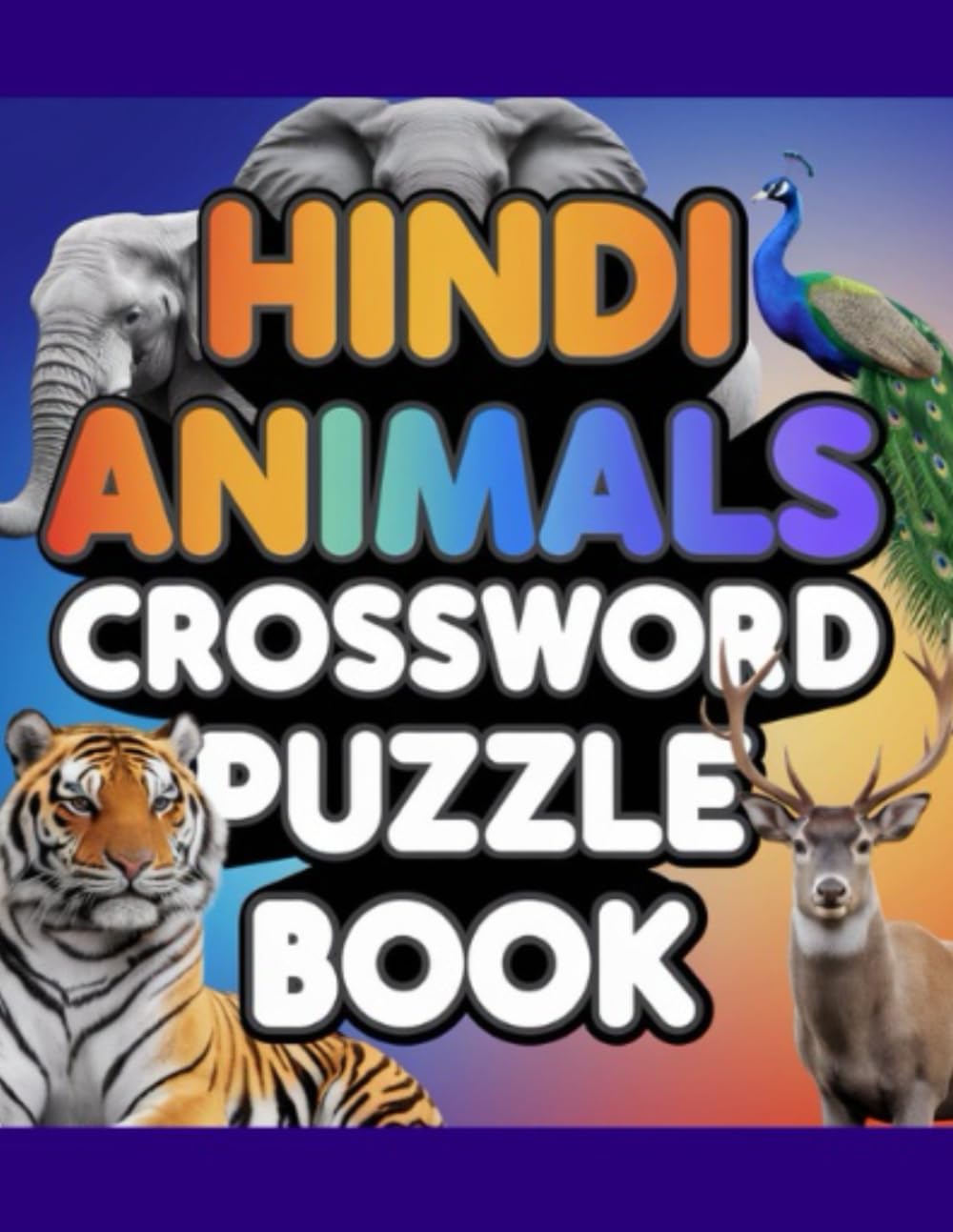 Hindi Animals Crossword Puzzle Book