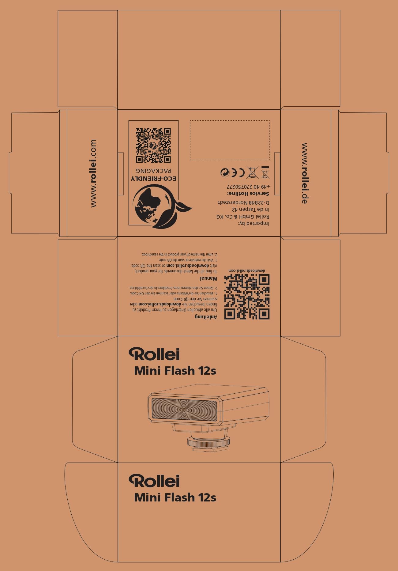Rollei Mini Flash 12s Aufsteckblitz, Multi-kompatibler Hot-Shoe für alle Kameramodelle, 10 Wattsekunden Leistung, Leitzahl 12, Automatik & Manueller Modus, Ultrakompakt und Leicht, 110 Blitzauslösung