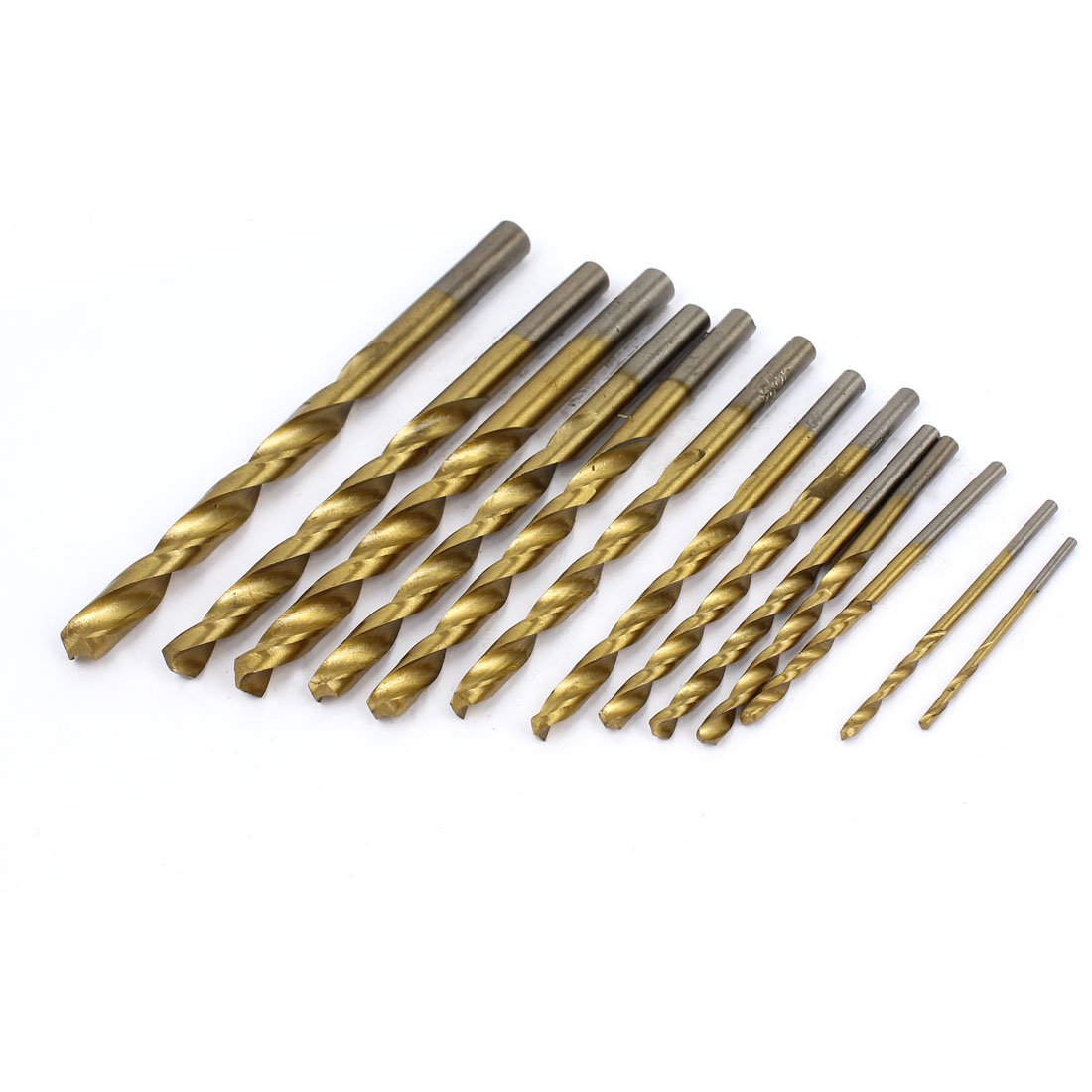 Aexit 13 Pcs 1.5mm-6.5mm Dia 2 Flute Straight drill hole Twist Drilling Bit Gold Tone for Wood Working (cdc33300ba1da1137bd007a9114290bb)