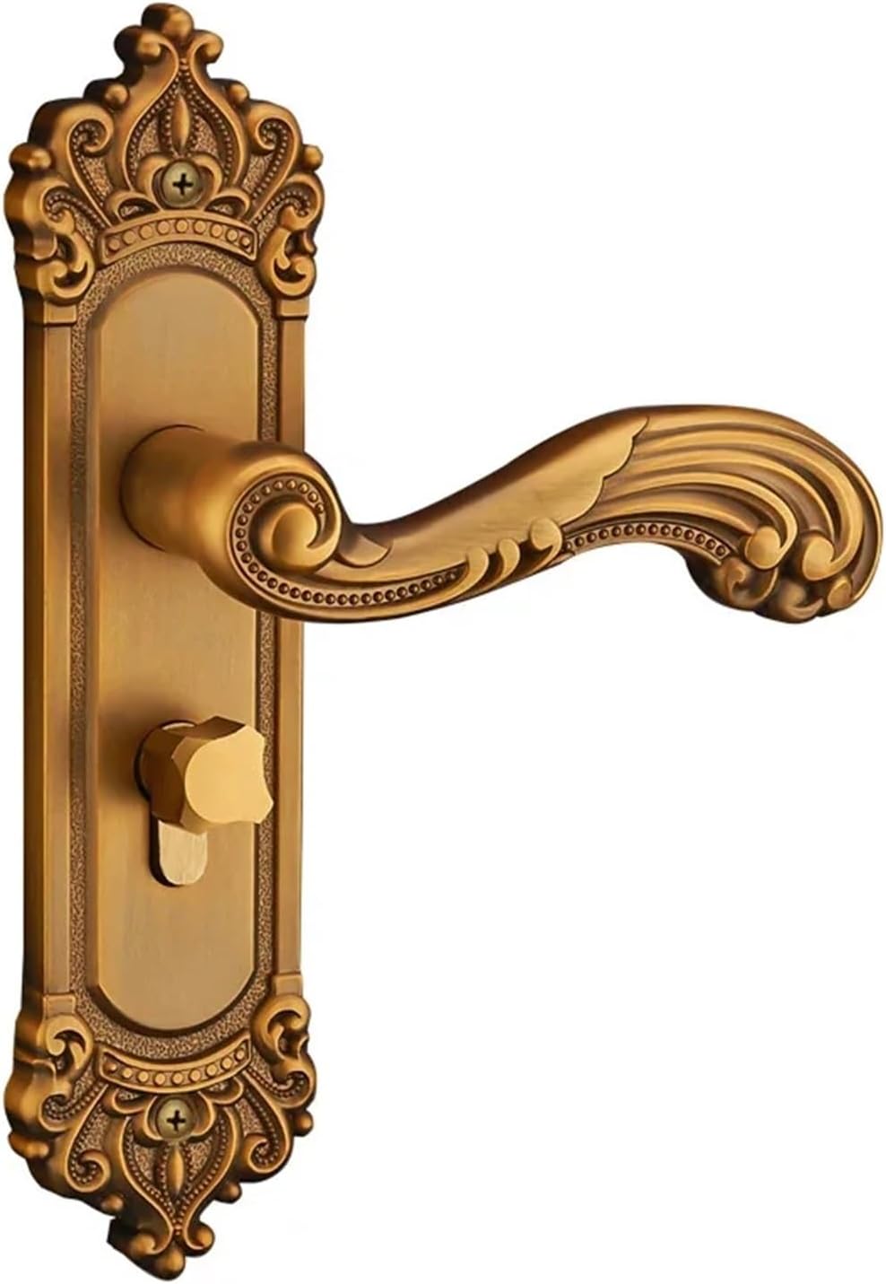 Retro Mortise Lock Interior Door Lock Bolt Bedroom Lever Handle Yellow Antique Wooden Door Handle Mechanical Door Lock