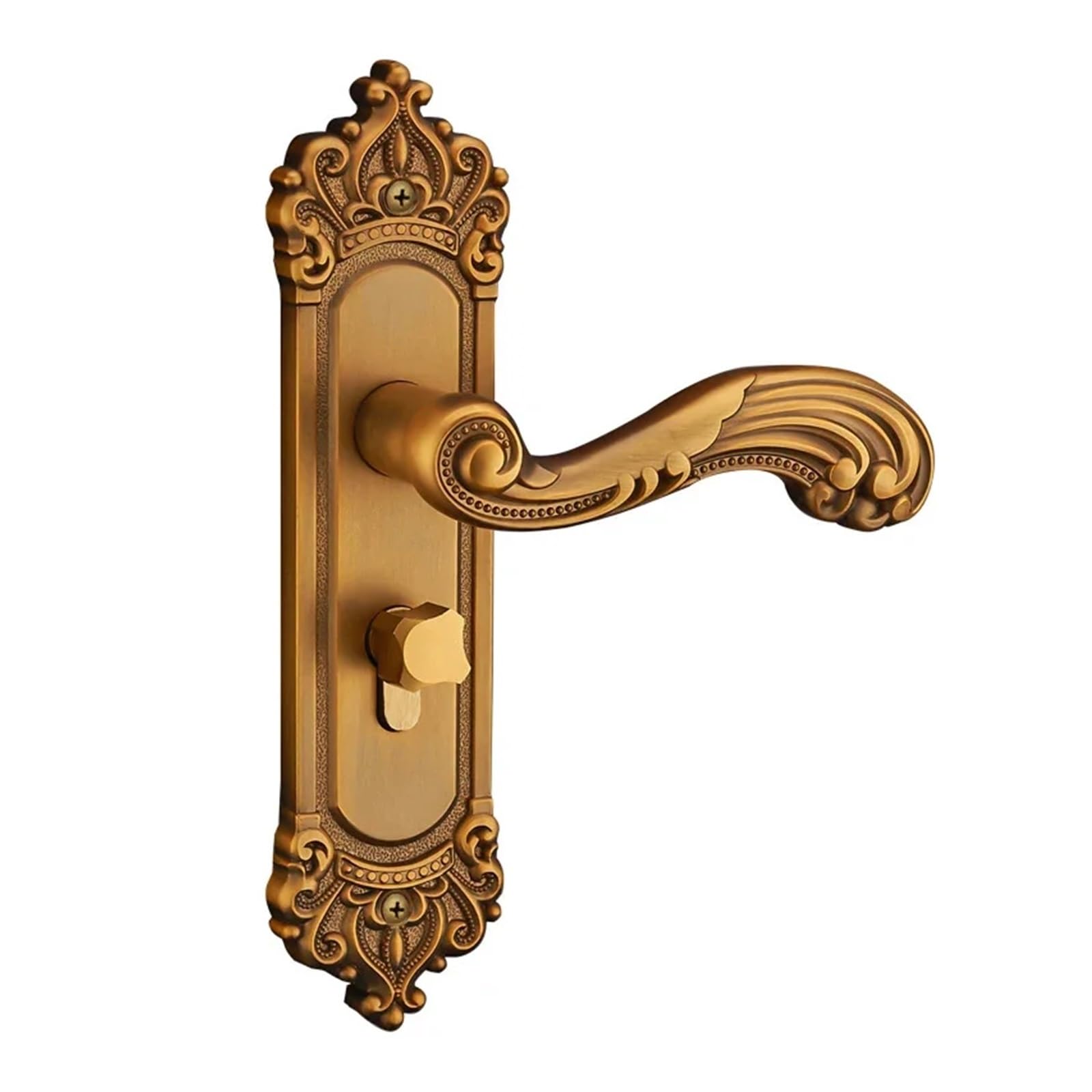 Serrure à mortaise rétro avec poignée de porte mécanique en bois antique