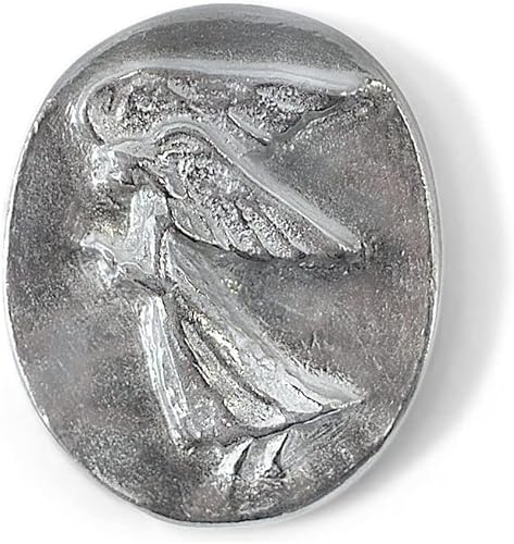 Nuevo ángel de la guarda de bolsillo de lapislázuli azul con tarjeta de oración de serenidad, ficha de moneda de la suerte, figura de fe y paz, set