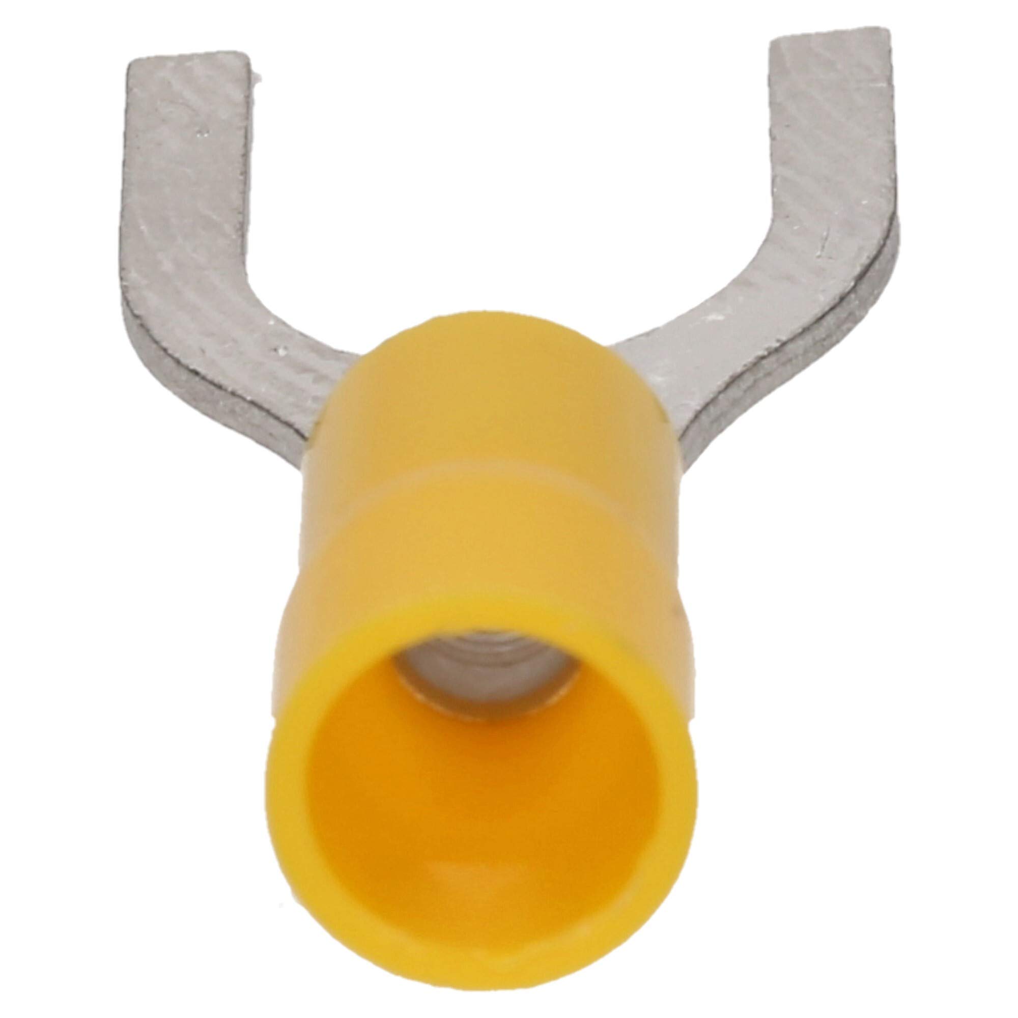 Cembre GF-U10 Lot de 100 Cosses à Fourche Isolées M10 Jaune en Cuivre Étamé