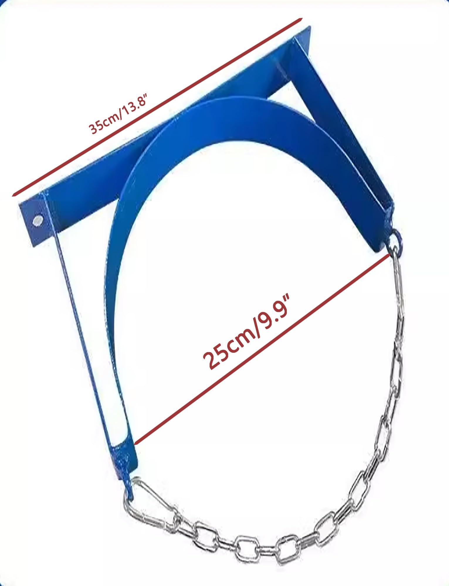 Soporte de Pared para bombona de oxígeno con Cadena de Seguridad, Ligero, para bombona Individual de 40 litros (35 cm/13,8"), solución Duradera para el Almacenamiento de bombonas de oxígeno.