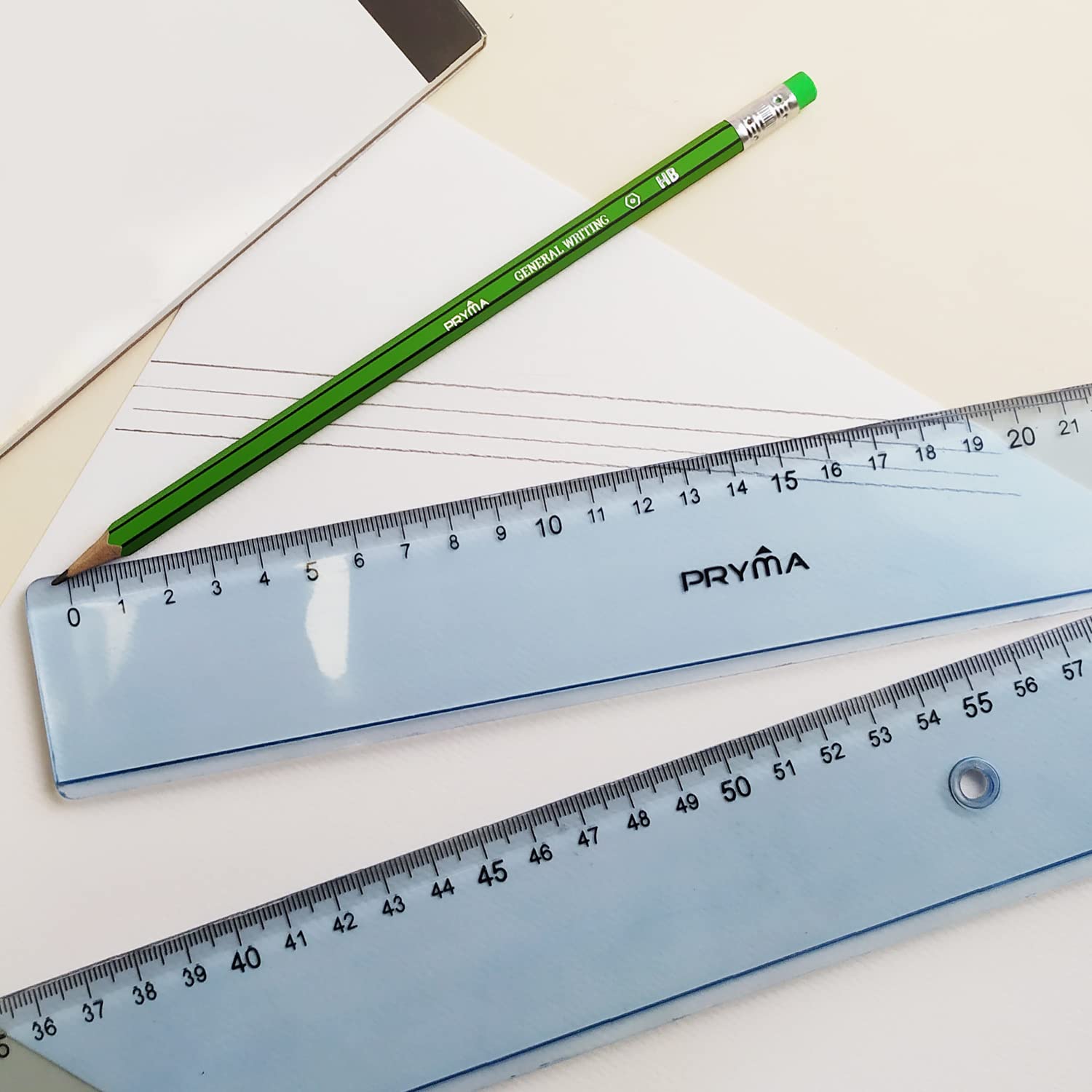 Pryma Riga Trasparente Graduata Righello in Plastica 60 cm per Scuola Disegno Tecnico