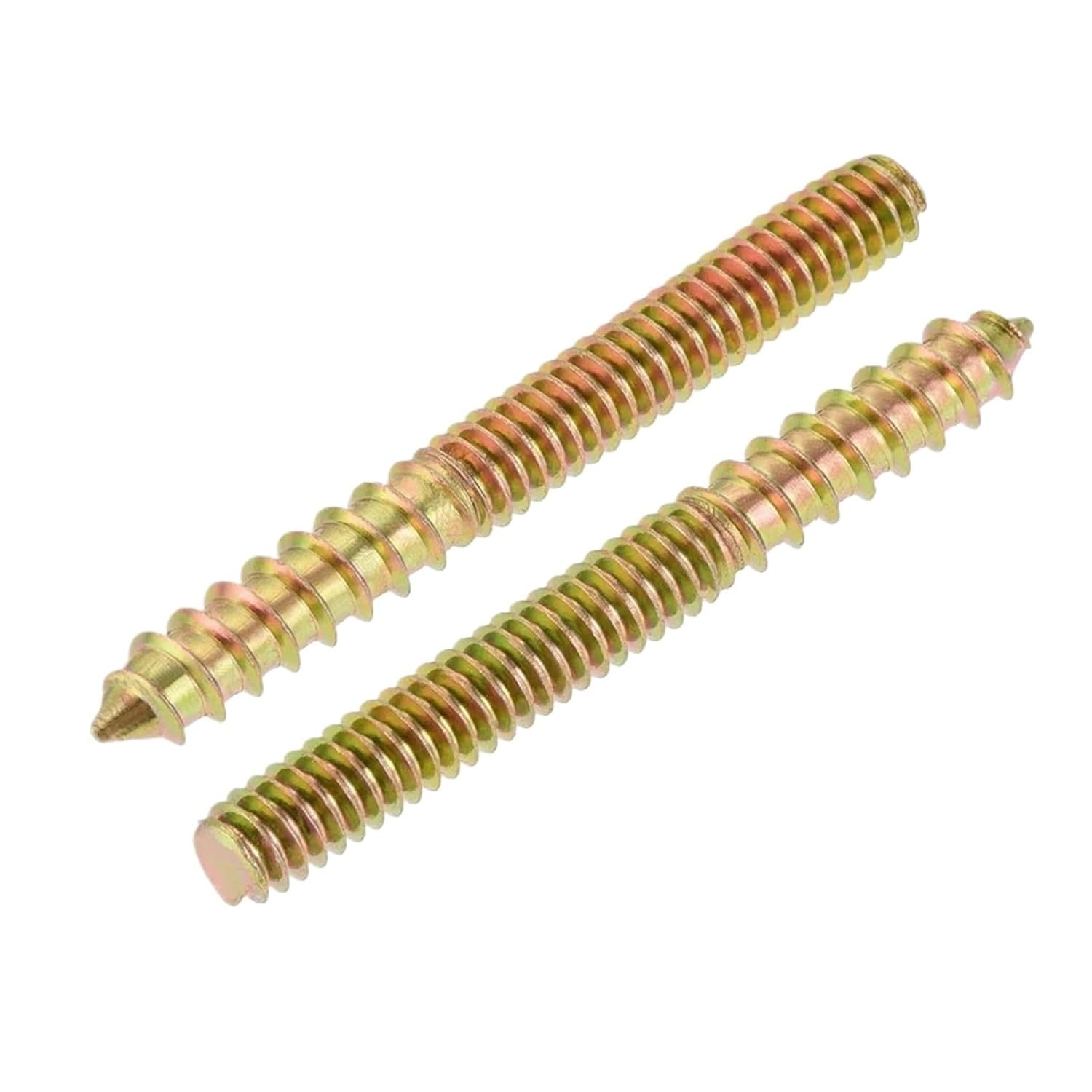 Double Head Self Tapping Screws, Head Self Tapping Yellow Zinc Plated M4 M5 M6 for Wood Furniture 30 pcs(M6x30mm)
