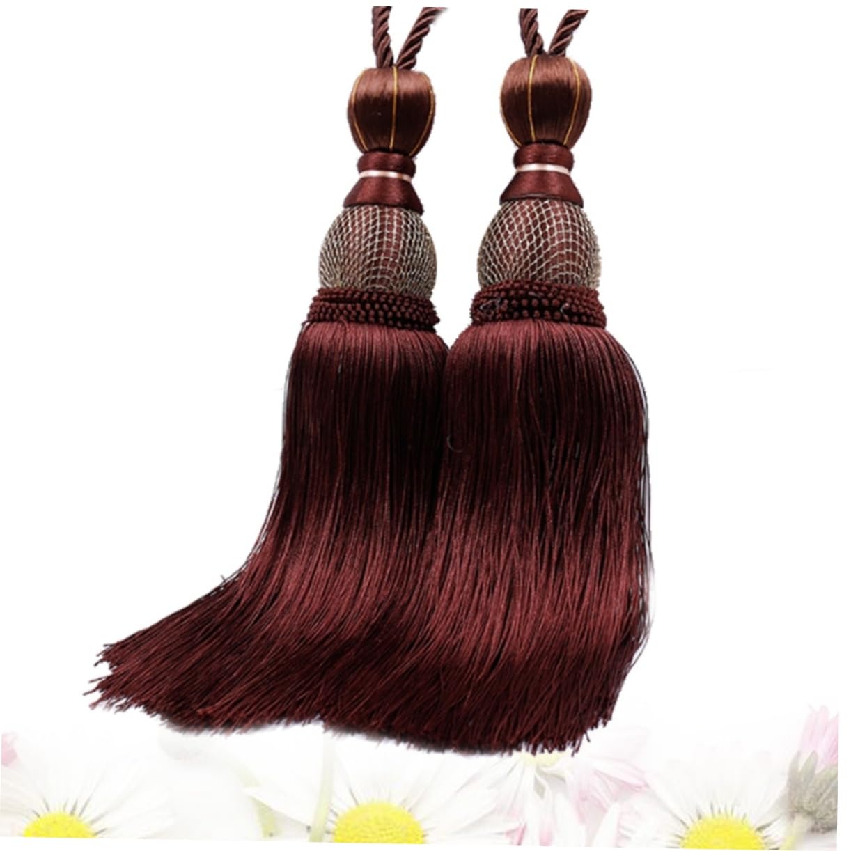 Attaches de Rideaux, Supports de Rideaux, 2 pièces, Boucle de Rideau à Boule Simple à Pompons (comme sur la Photo) (comme indiqué x 2 pièces M)