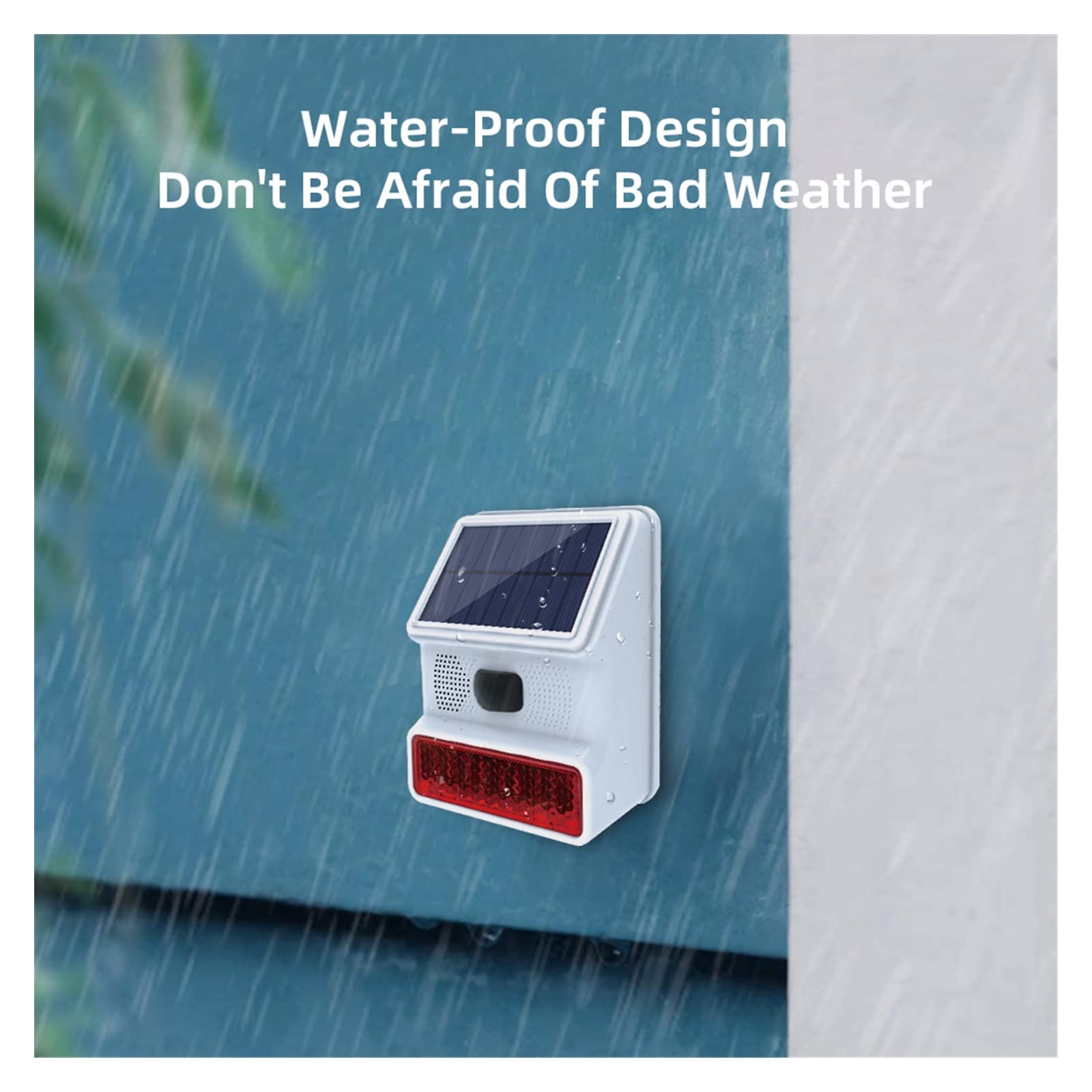 Sistema di Allarme di Sicurezza Domestica, 433MHz Wireless Light Flash Strobe Outdoor Solar Waterproof Siren for antifurto Domestico di Allarme Sicurezza Domestica(Set B)