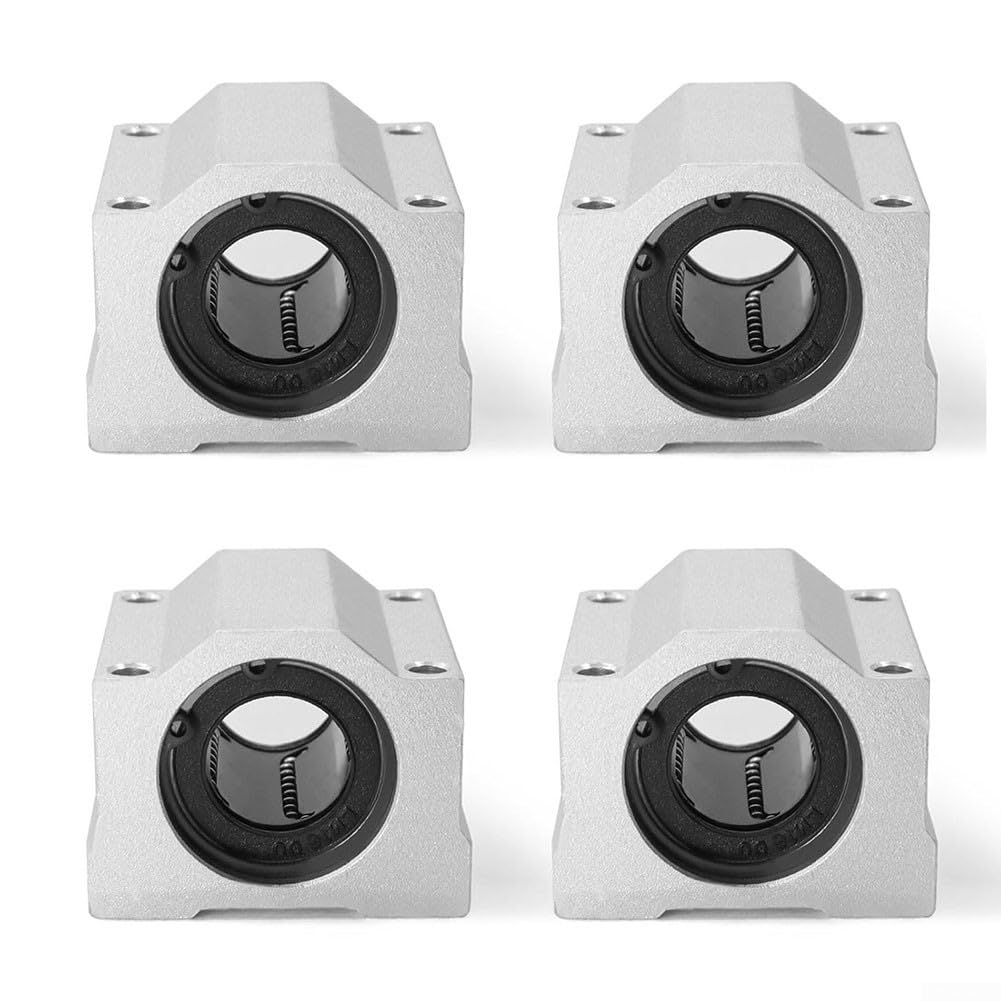 SCS16UU Lot de 4 blocs coulissants linéaires à roulement à billes pour arbre de 16 mm CNC pour imprimante 3D Support de montage en alliage d'aluminium