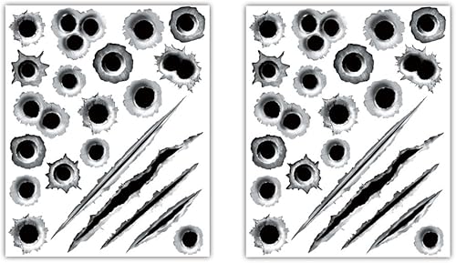 1797 Calcomanías adhesivas para automóvil, agujeros de bala, calcomanías 3D, cicatrices, arañazos, accesorios de automóvil, decoración impermeable,