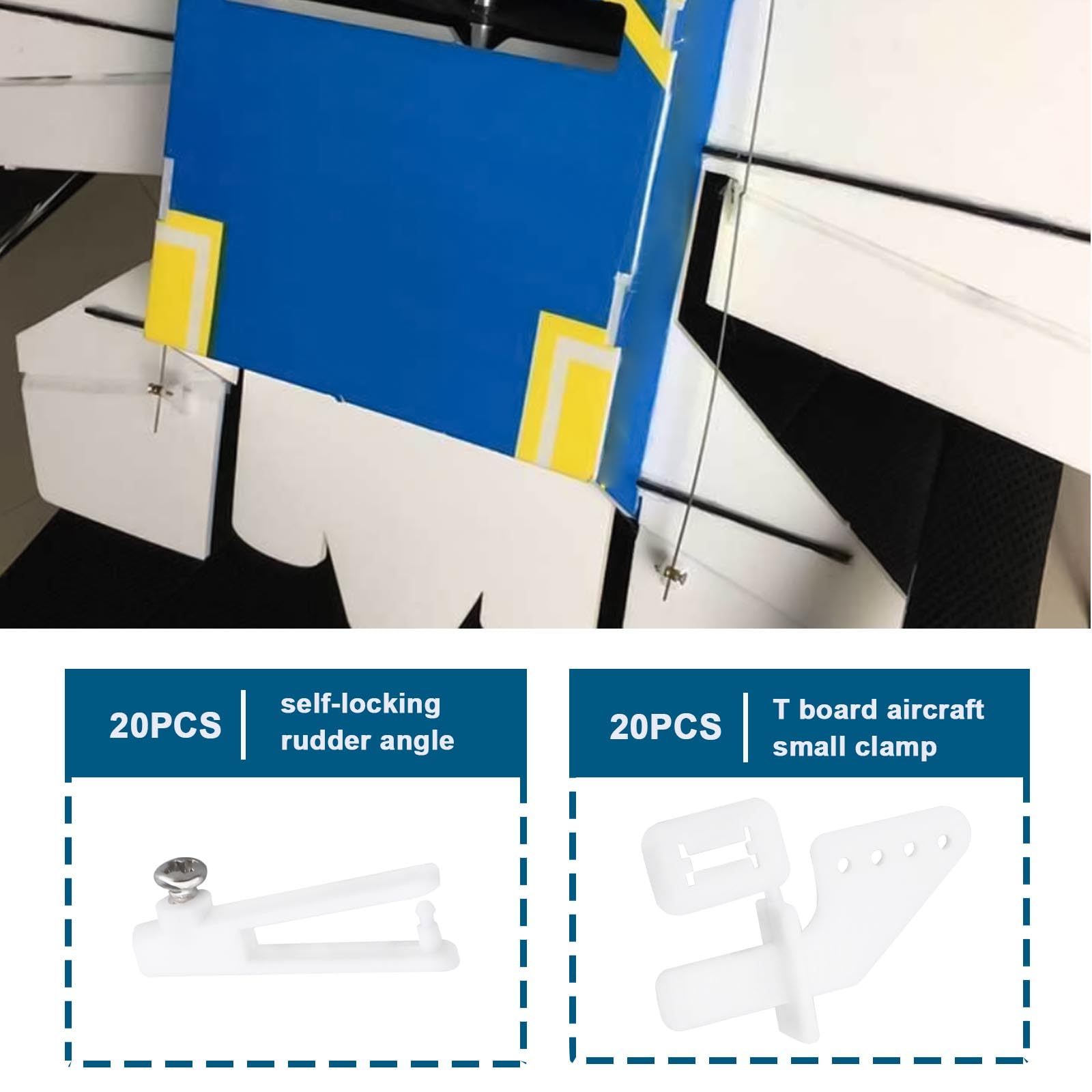 ECSiNG 20 Piezas Bocinas de Control de Nailon de 4 Orificios para Piezas de Aviones RC Control Remoto Espuma Avión Eléctrico Máquinas KT Accesorios de Repuesto